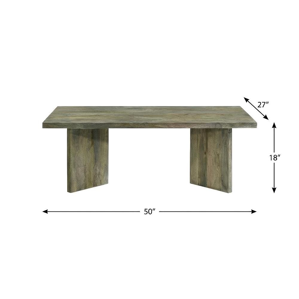 Mango Brown 2-Piece Farmhouse Coffee and End Table Set with Rectangular Design