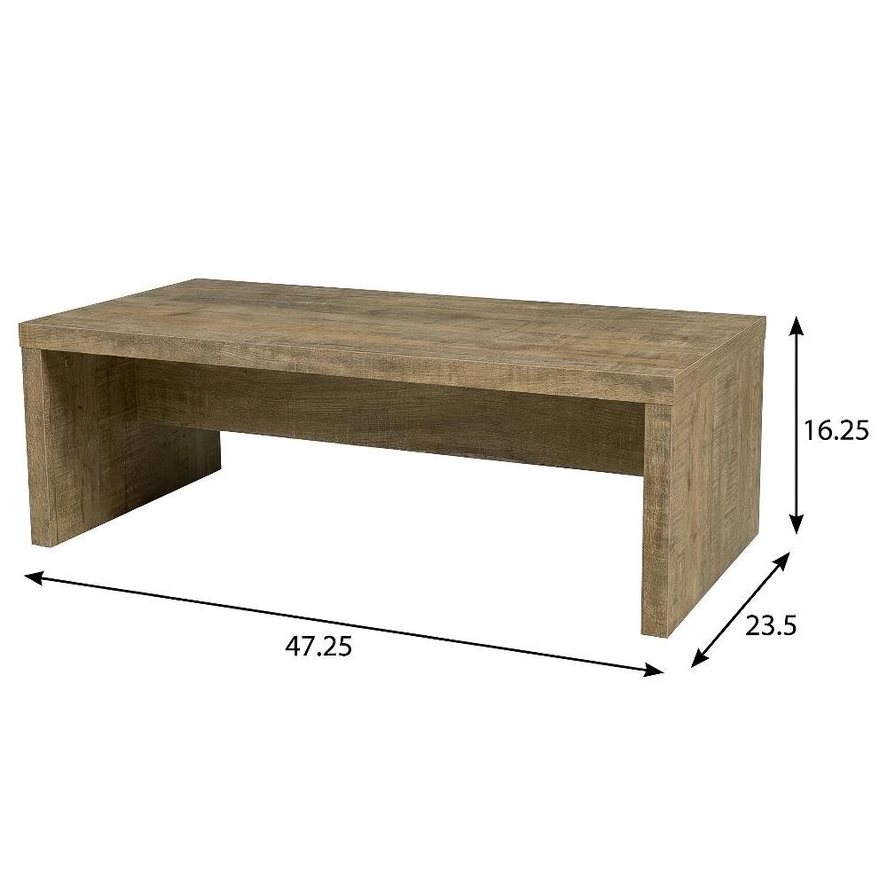 Rectangular Mango Coffee and End Table Set 2-Piece with Plastic Glide