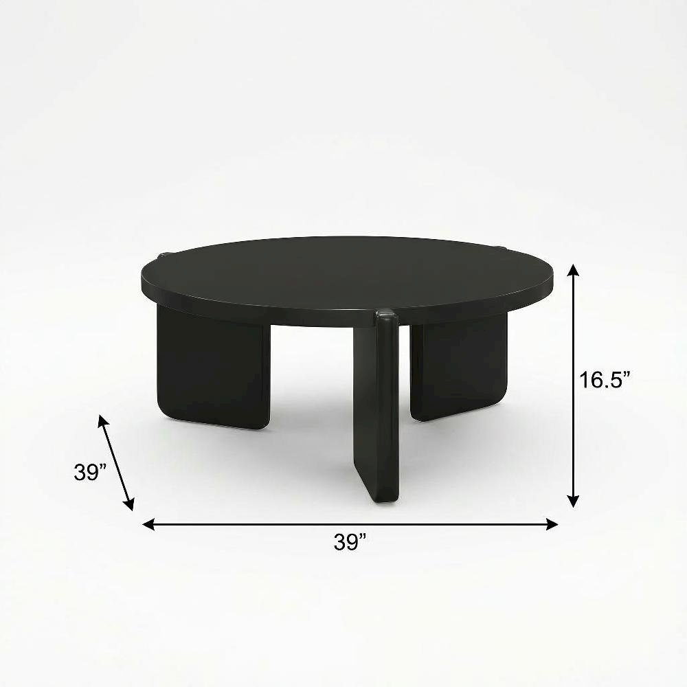 3-Piece Solid Wood Coffee and End Table Set, Round Tops, Contemporary Design