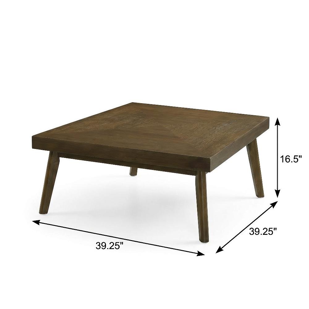 3-Piece Walnut Square Coffee and End Table Set with Mid-Century Modern Design