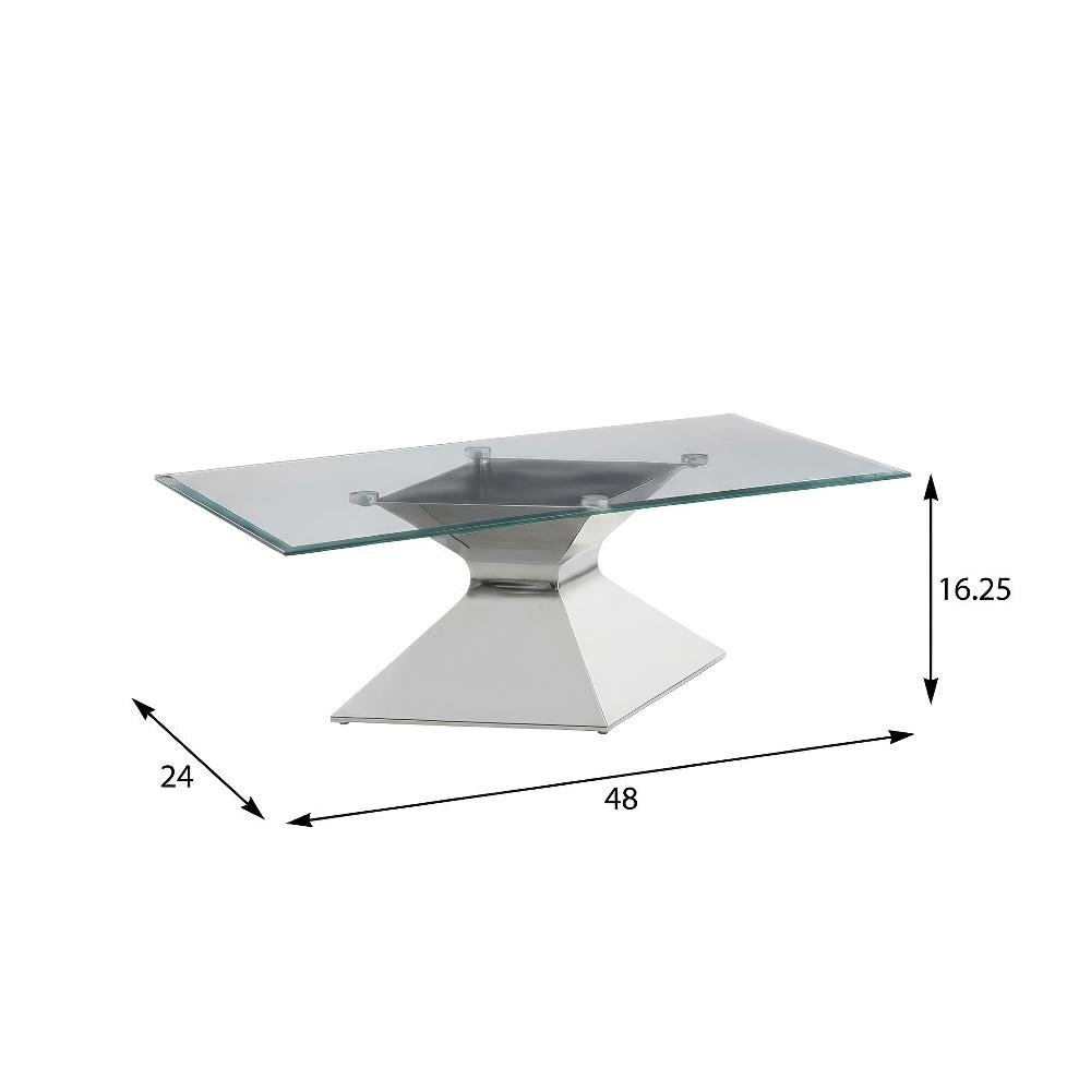 Chrome 2-Piece Rectangular Coffee and End Table Set with Contemporary Design