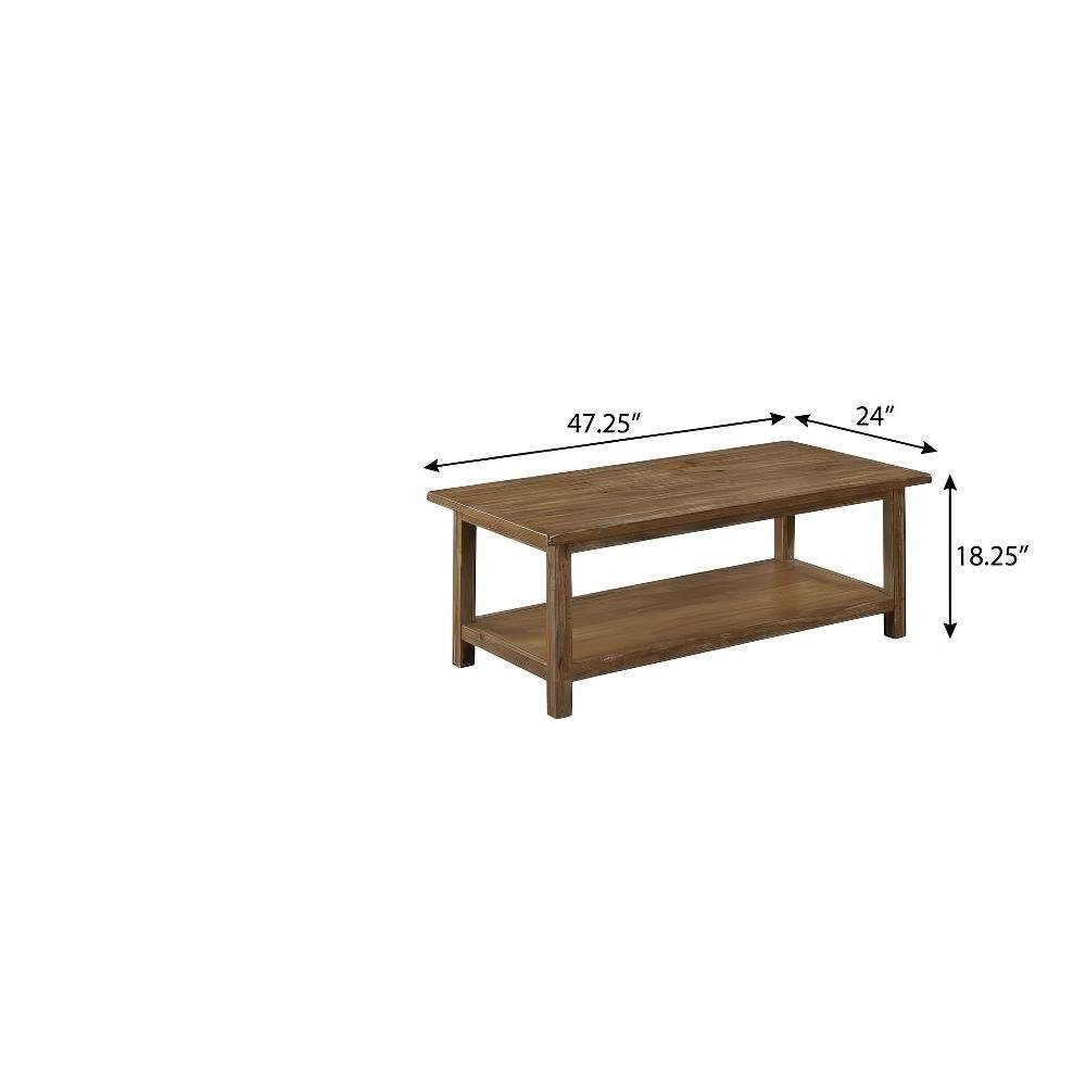 Distressed 2-Piece Living Room Table Set, Rectangular Coffee and End Tables