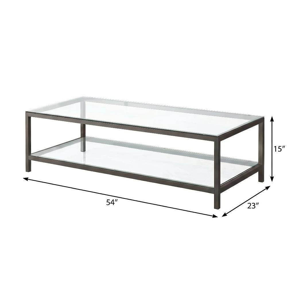 Black Nickel 2-Piece Coffee and End Table Set with Contemporary Design