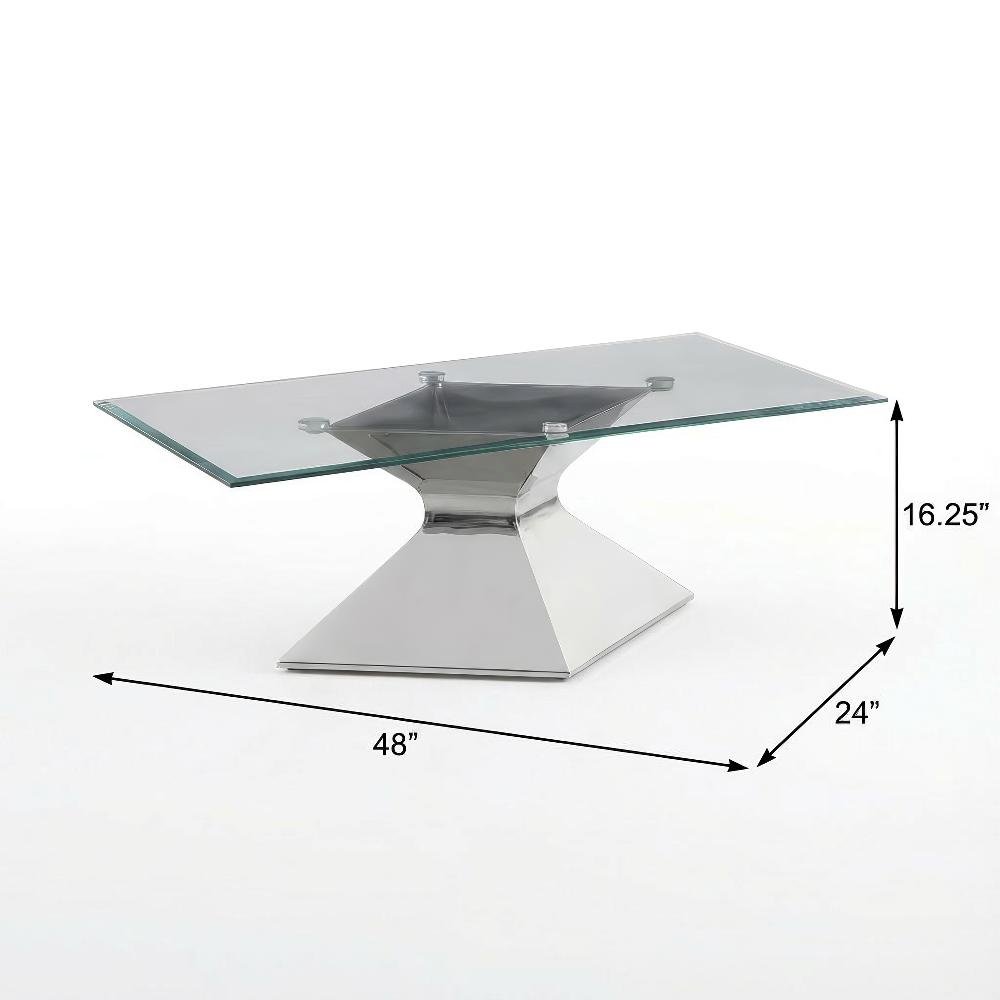 Chrome 3-Piece Rectangular Coffee and End Table Set with Levelers