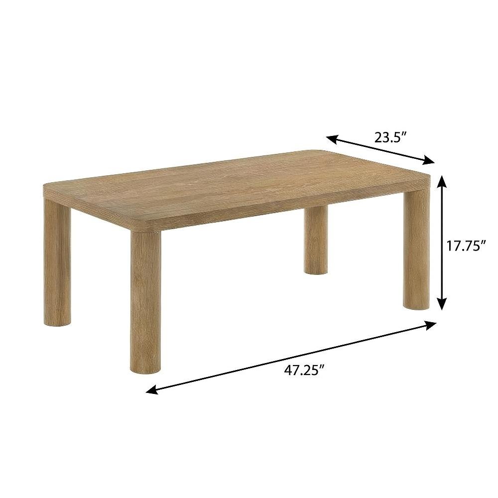 Light Oak 2-Piece Cocktail Coffee and End Table Set with Rectangular Design