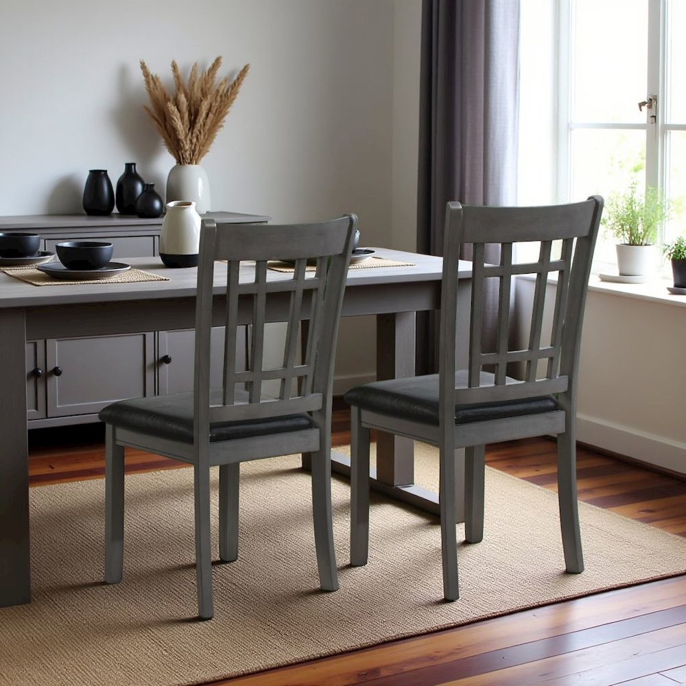 Elegant Gray Kitchen Chairs – Wooden Dining Chairs Set of 2