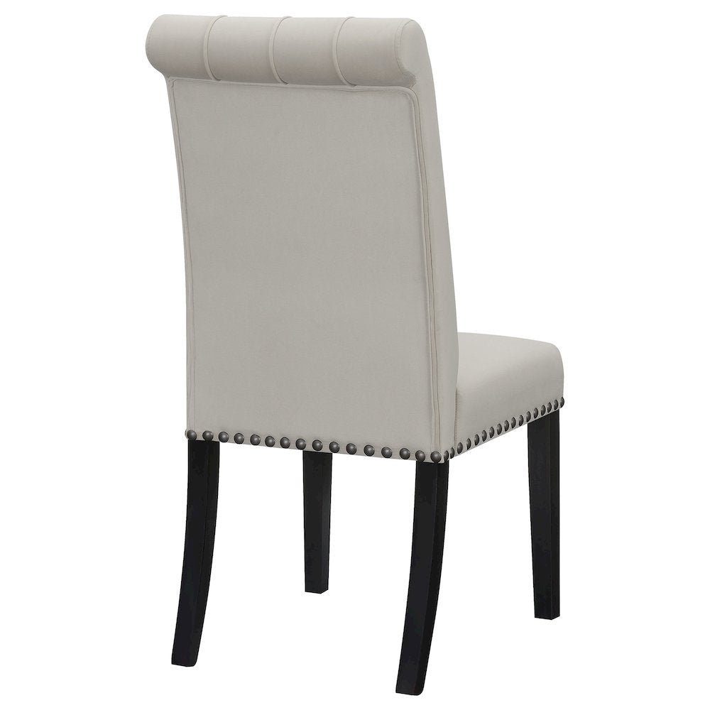 Elegant Upholstered Dining Chairs – High Back Armless Chair Set of 2