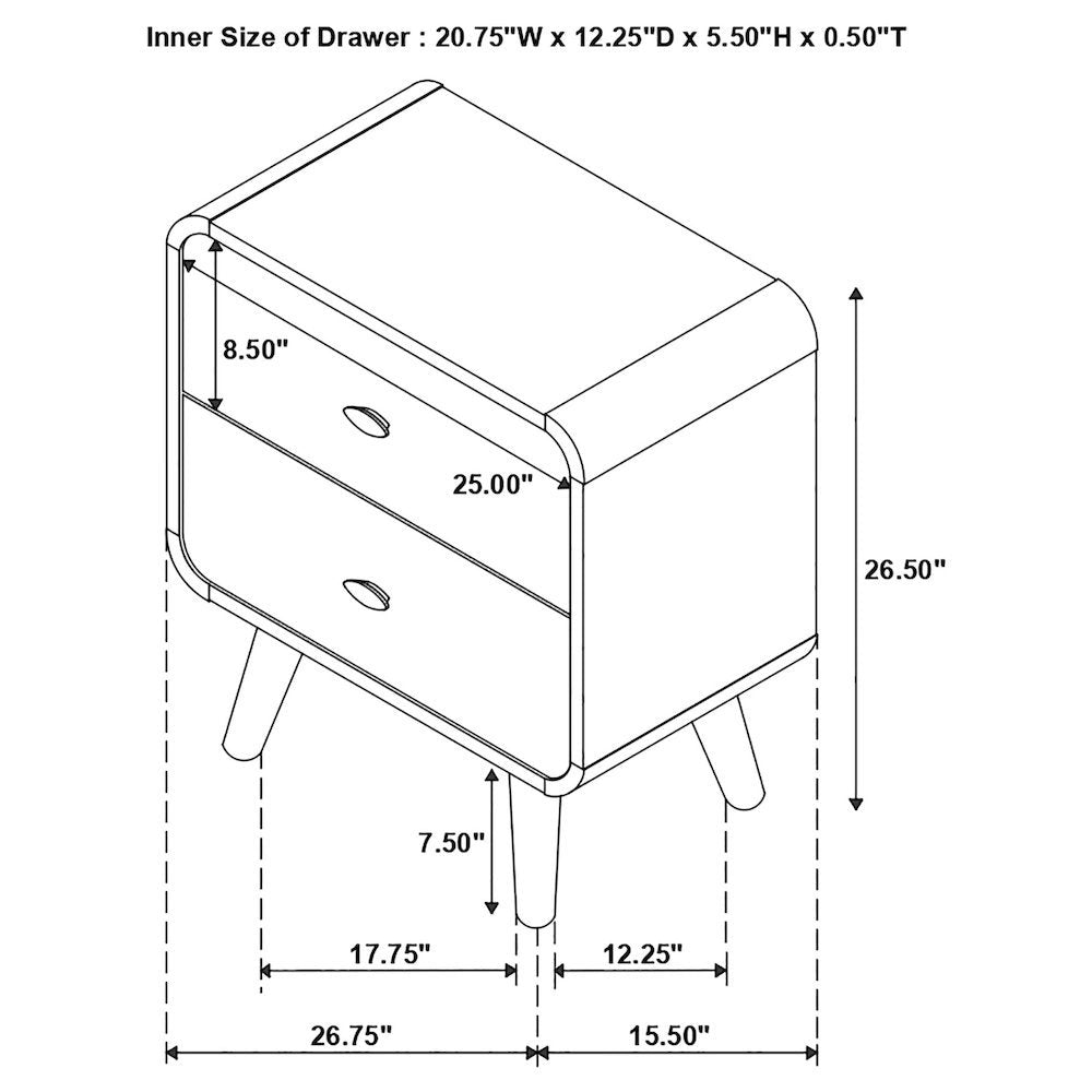 Contemporary Modern Nightstand – Stylish Bed Side Table with Storage