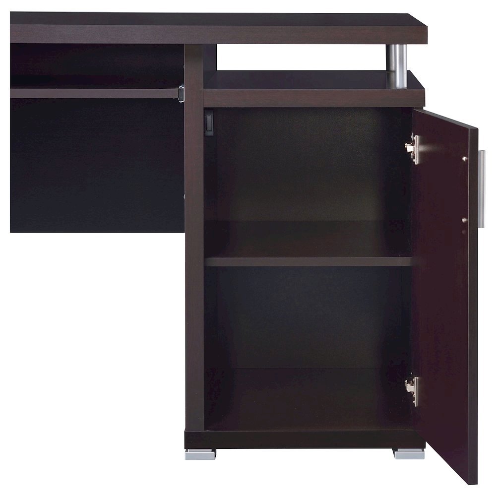 Spacious 55-Inch Office Desk with Drawers – Brown Computer Work Desk