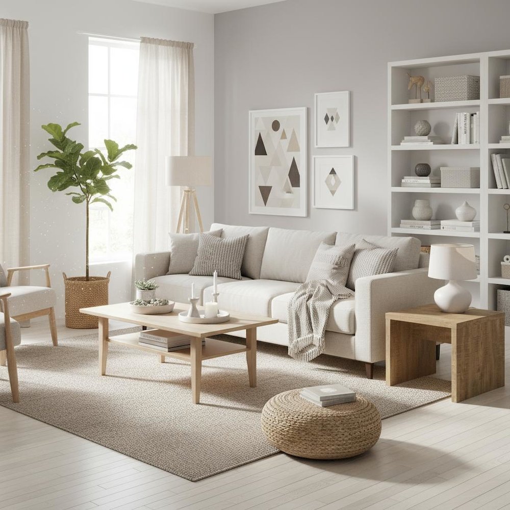 Brown Square End Table - Rustic Wooden End Table, Living Room Accent Furniture