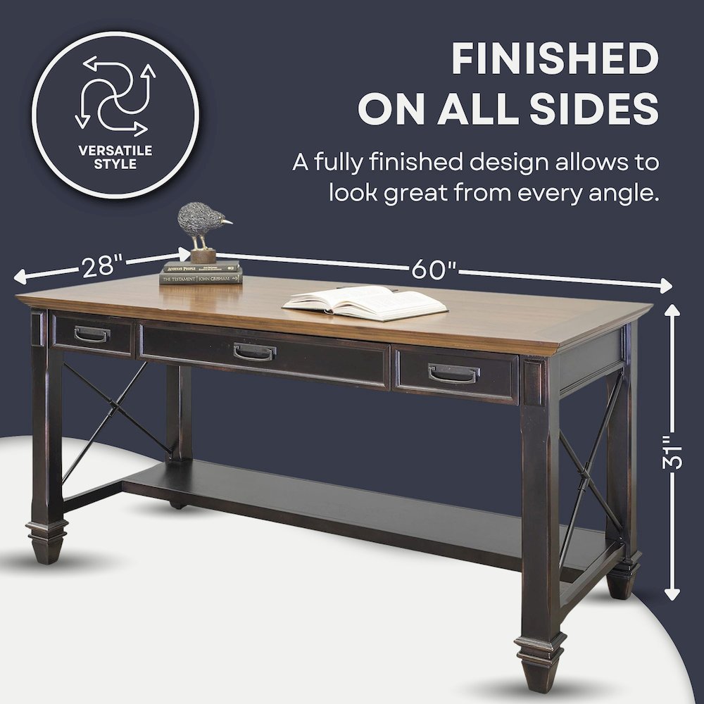 Hartford Wood Writing Desk, Brown