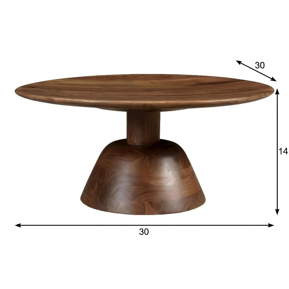 Brown Acacia Wood Coffee Table with Solid Wood Top and Modern Design