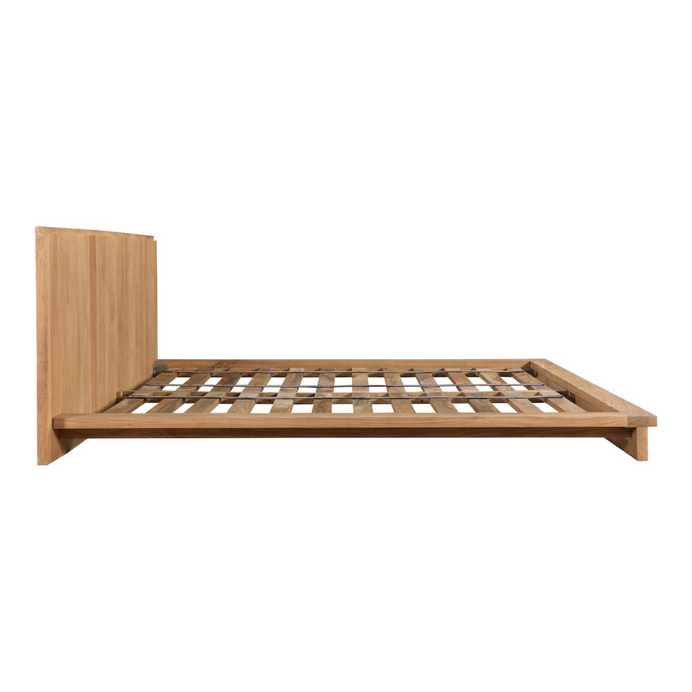 Solid Oak King Size Bed Frame with Headboard, Durable Wood King Bed Frame