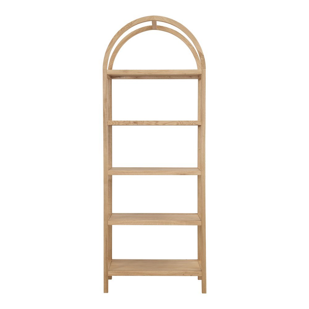 Elegant Tall Brown Wooden Bookcase, 4 Tier Shelf Bookshelf