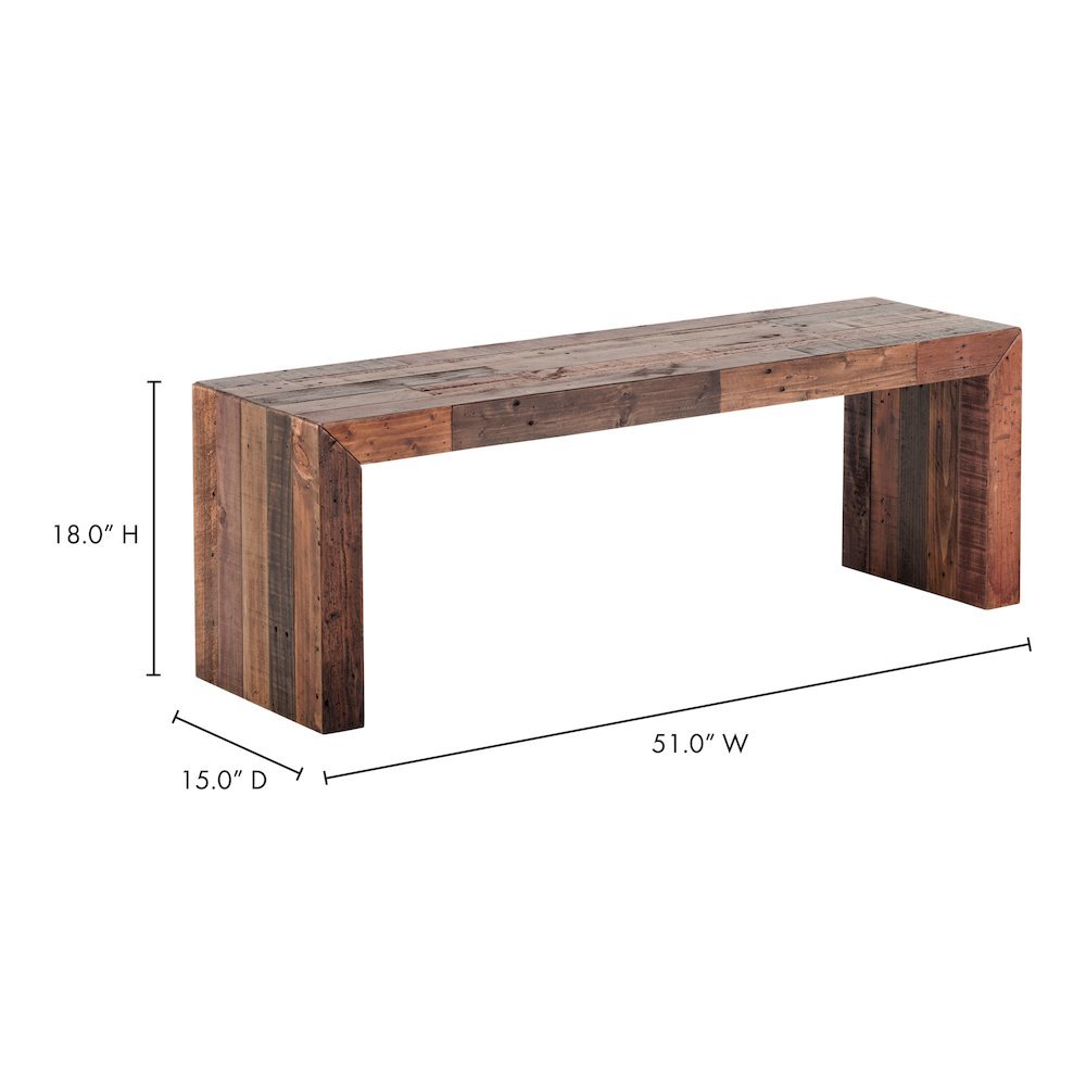 Vintage Wood Bench, Sturdy Entry Way Bench with Antique Finish
