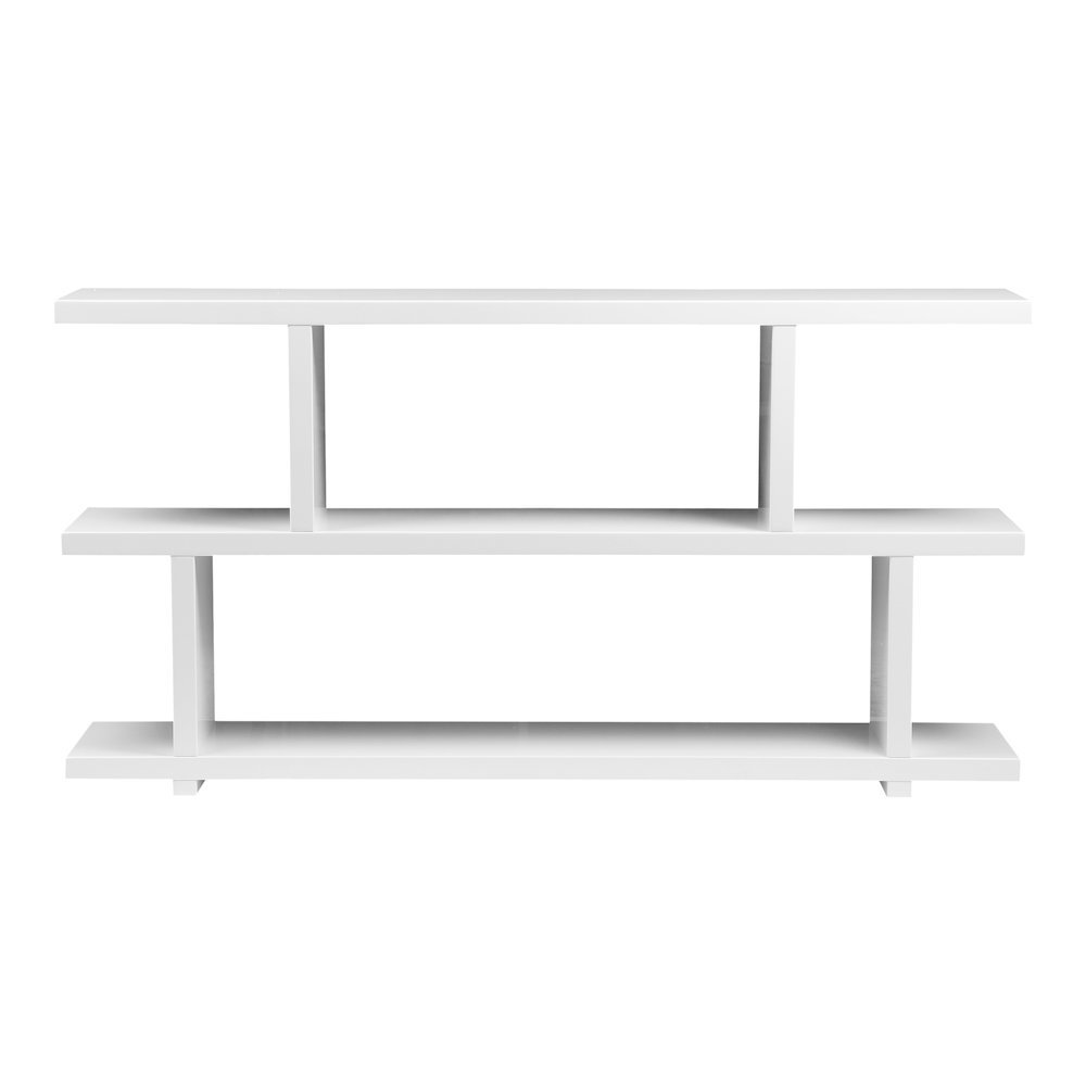 White Bookshelf – Small Wooden Bookshelf with 2 Tier Storage Shelves