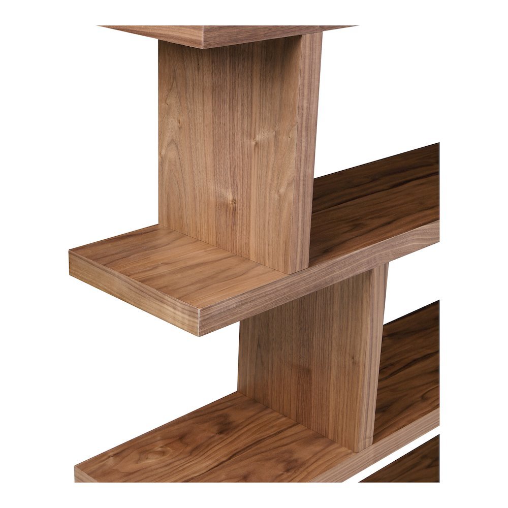 Large Brown Wood Bookshelf – Modern 4 Tier Shelf Wood Bookcase