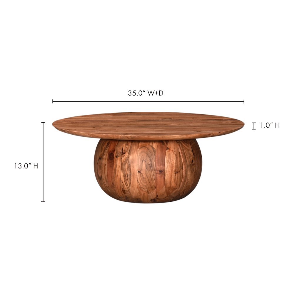 Brown Round Wood Coffee Table – Unique Wooden Coffee Table with Modern Design