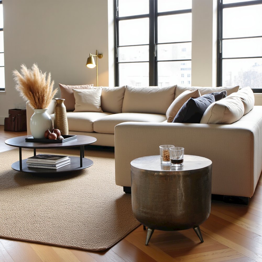 Gold Aluminium Accent Table Tripod Base Unique Accent Table for Small Spaces