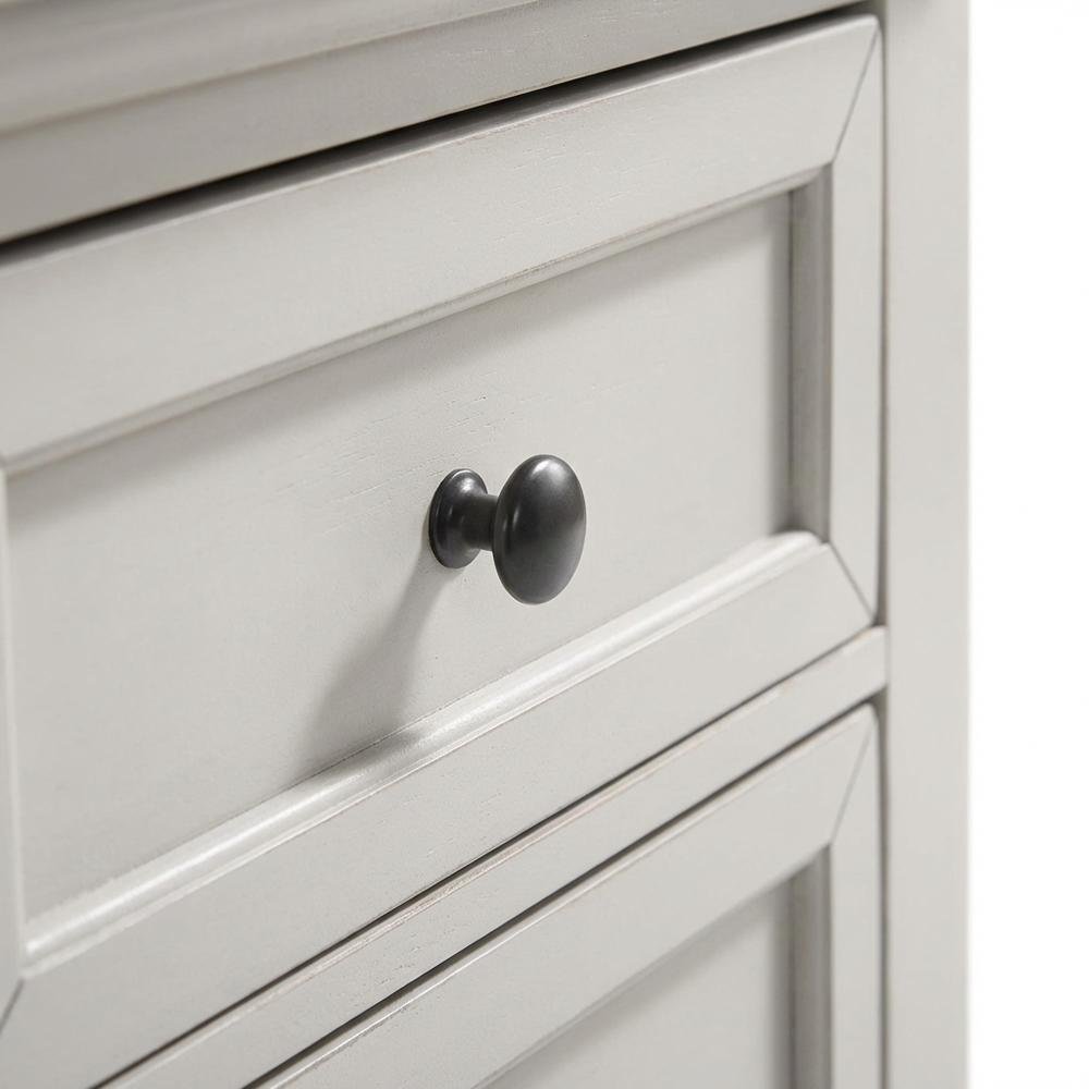 Rustic White Nightstand in Wood with 3 Drawers and Transitional Style