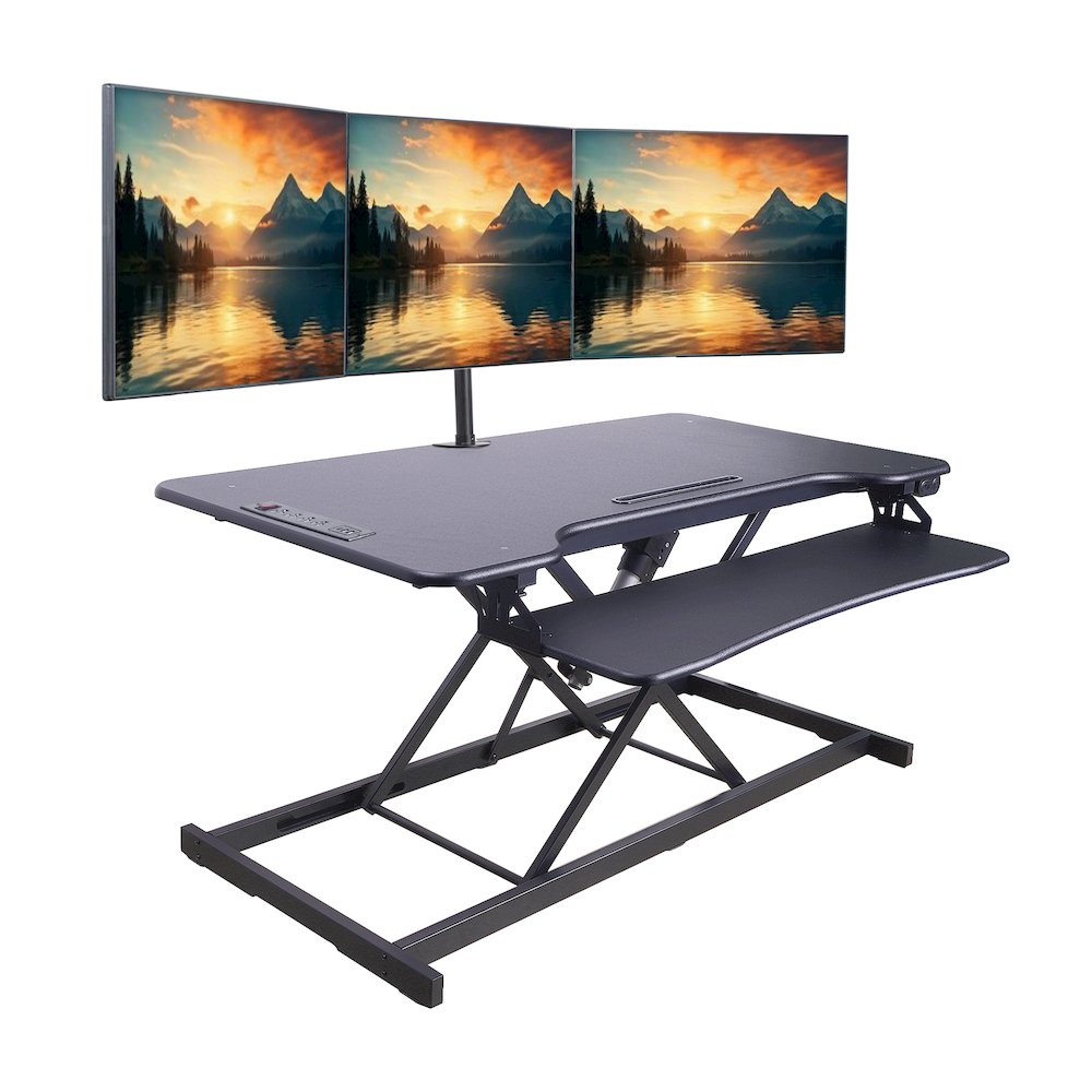 46" Electric Standing Desk Converter with AC Outlet USB Charger