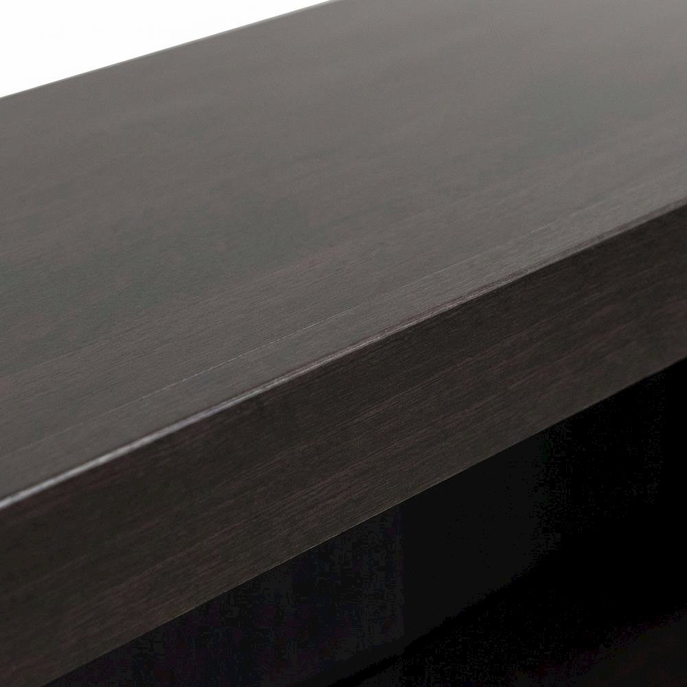 Espresso Finish Single Wide Bookcase with 3 Shelves and Sturdy Construction