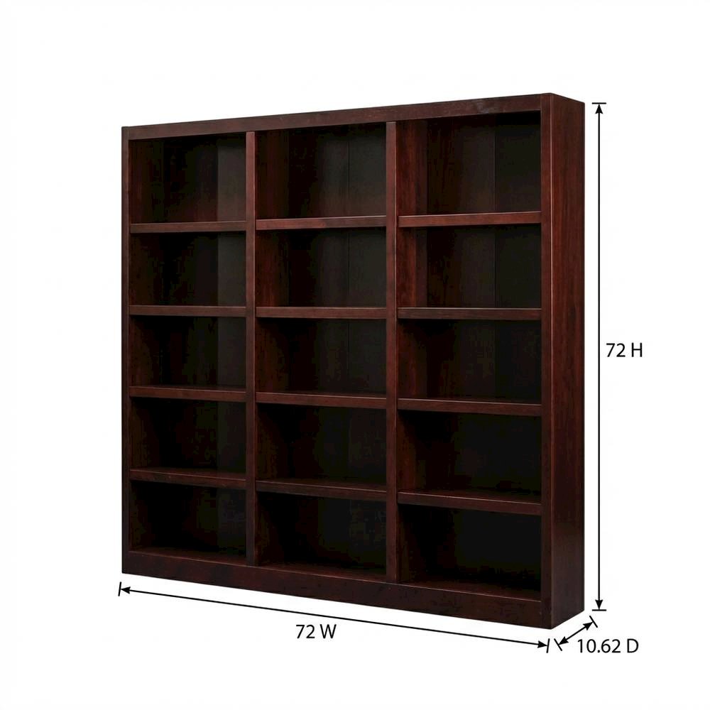 Cherry Finish Wall Storage Unit with 9 Adjustable Shelves and Spacious Design