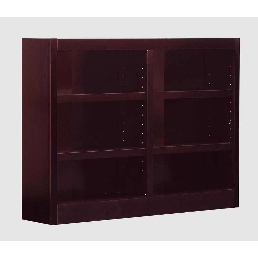 Concepts in Wood Double Wide Bookcase, 6 Shelves, Cherry Finish