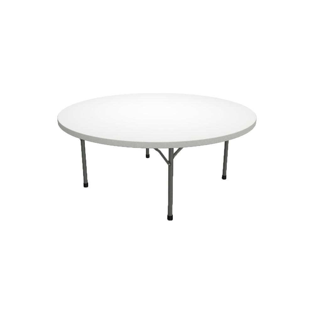 72" Round Table, White