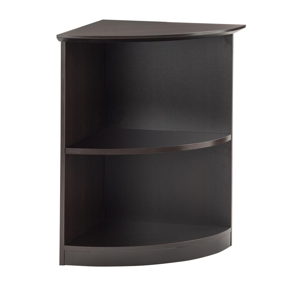 Bookcase (2 Shelf 1/4 - Round), Mocha