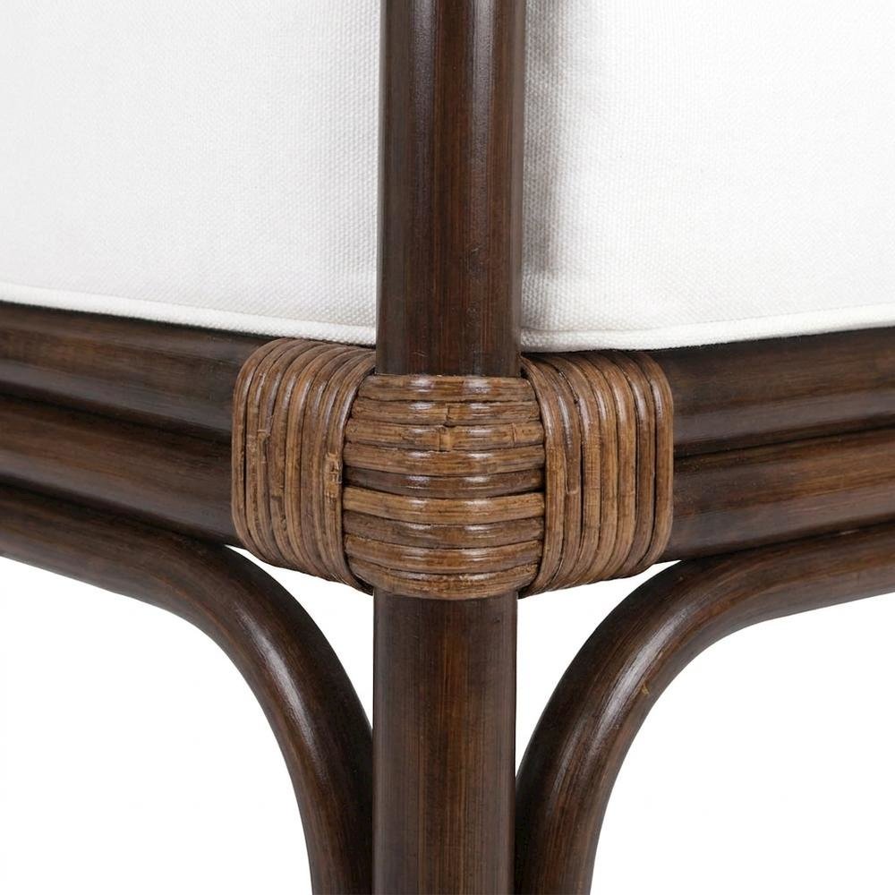 Rattan Armchair with Chinese Chippendale Shield Back, Removable Cushion