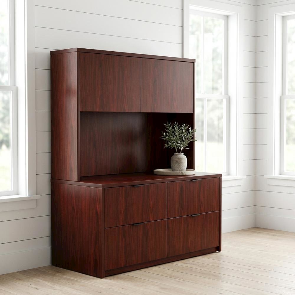 Mahogany Hutch with 2 Doors for Kitchen or Dining Storage