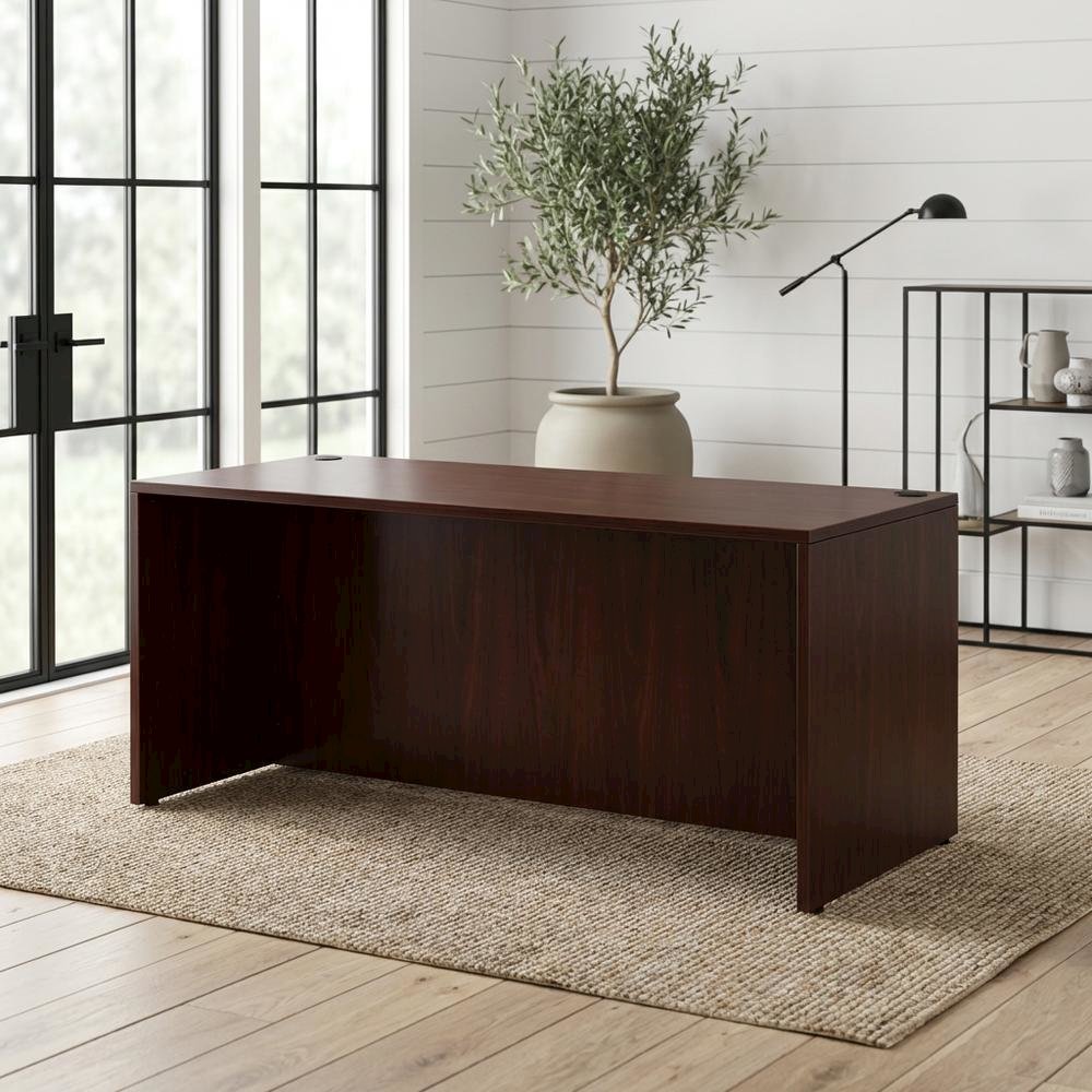 Mahogany Office Desk With Elegant Finish And Spacious Surface