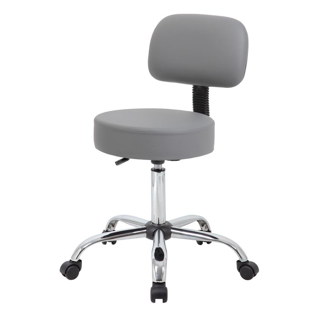 Gray Vinyl Office Guest Chair for Reception or Client Seating Areas