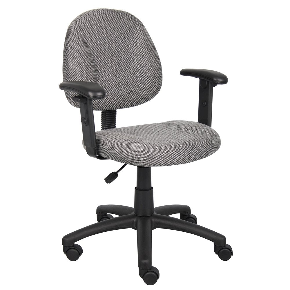 Gray Office Chair With Adjustable Arms, Desk Chair Comfy For Home Office