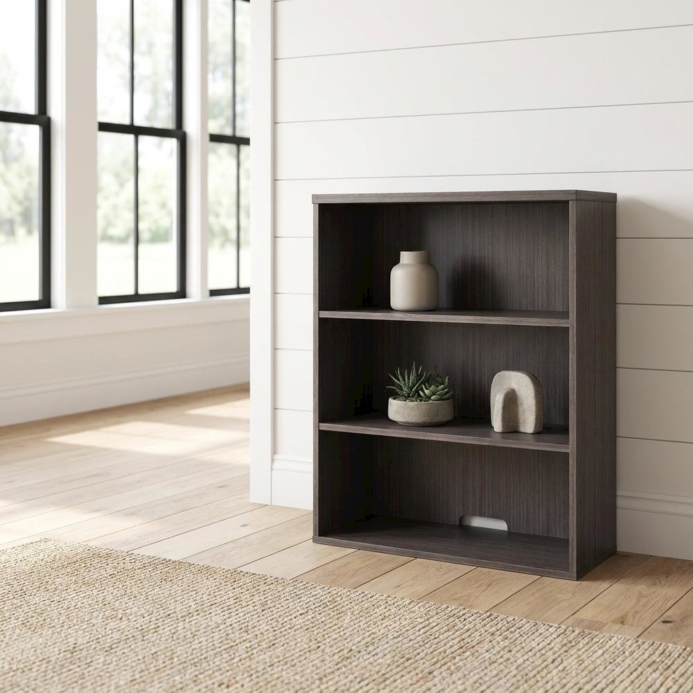 Driftwood Open Hutch with Spacious Shelves and Elegant Finish