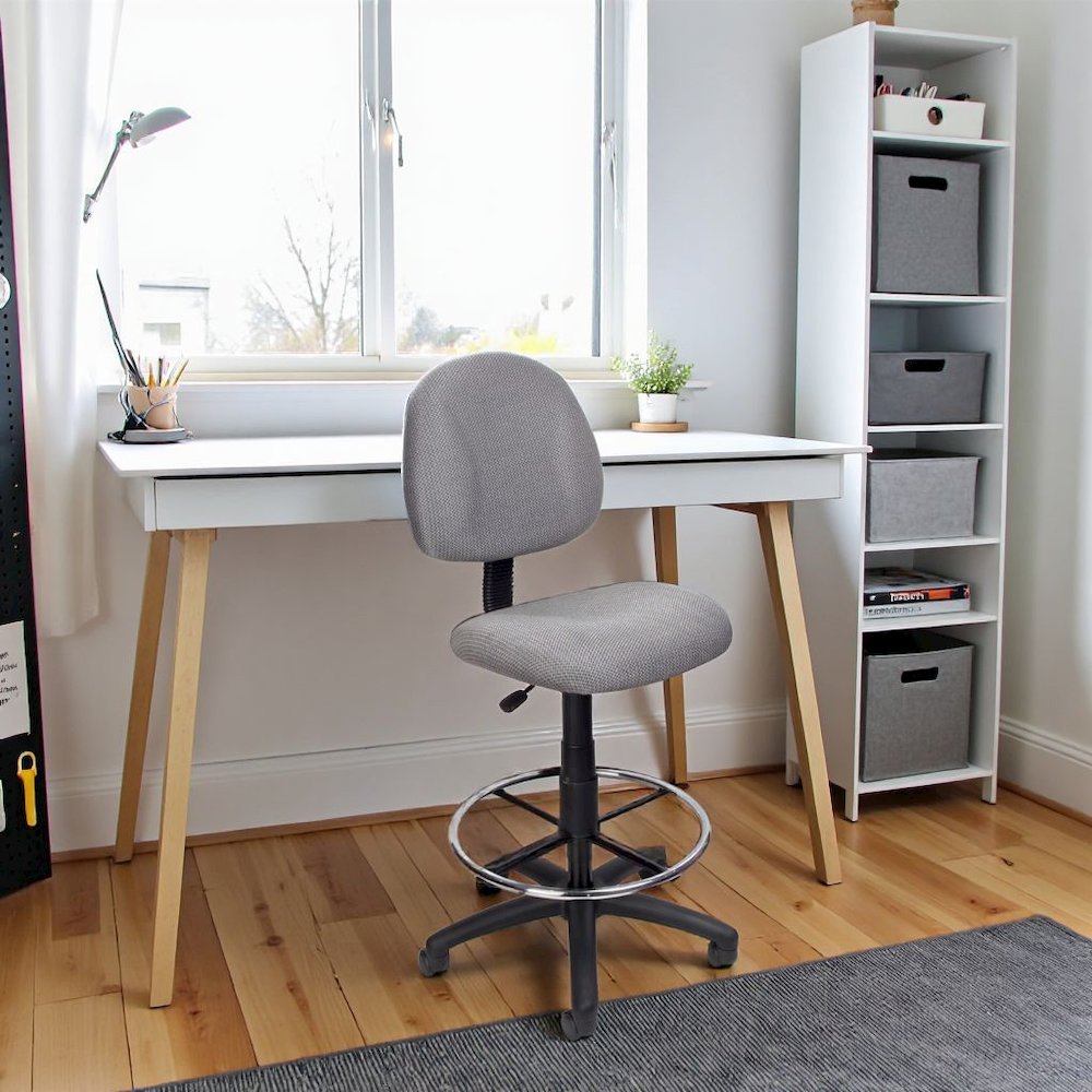 Black Drafting Chair, Tall Office Chair For Standing Or Tall Desk Use