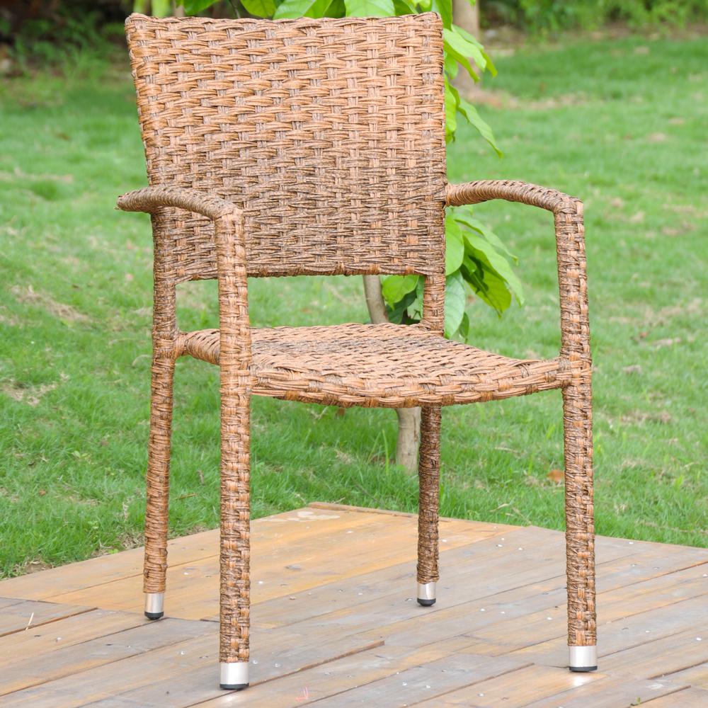 Ibiza Resin Pandan Aluminum Square Back Dining Chair (Set of 6)