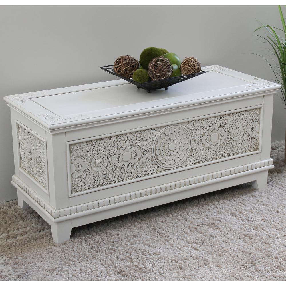 Windsor Carved Wood Trunk