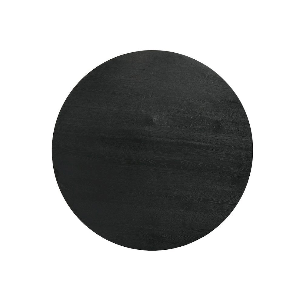 Round Dining Table, Ebony Black, Hourglass Base