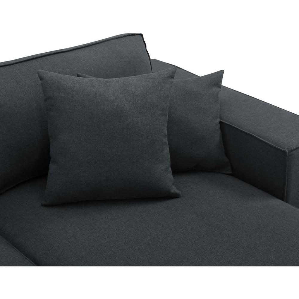 LILOLA Harvey Sofa with Reversible Chaise in Dark Gray Linen