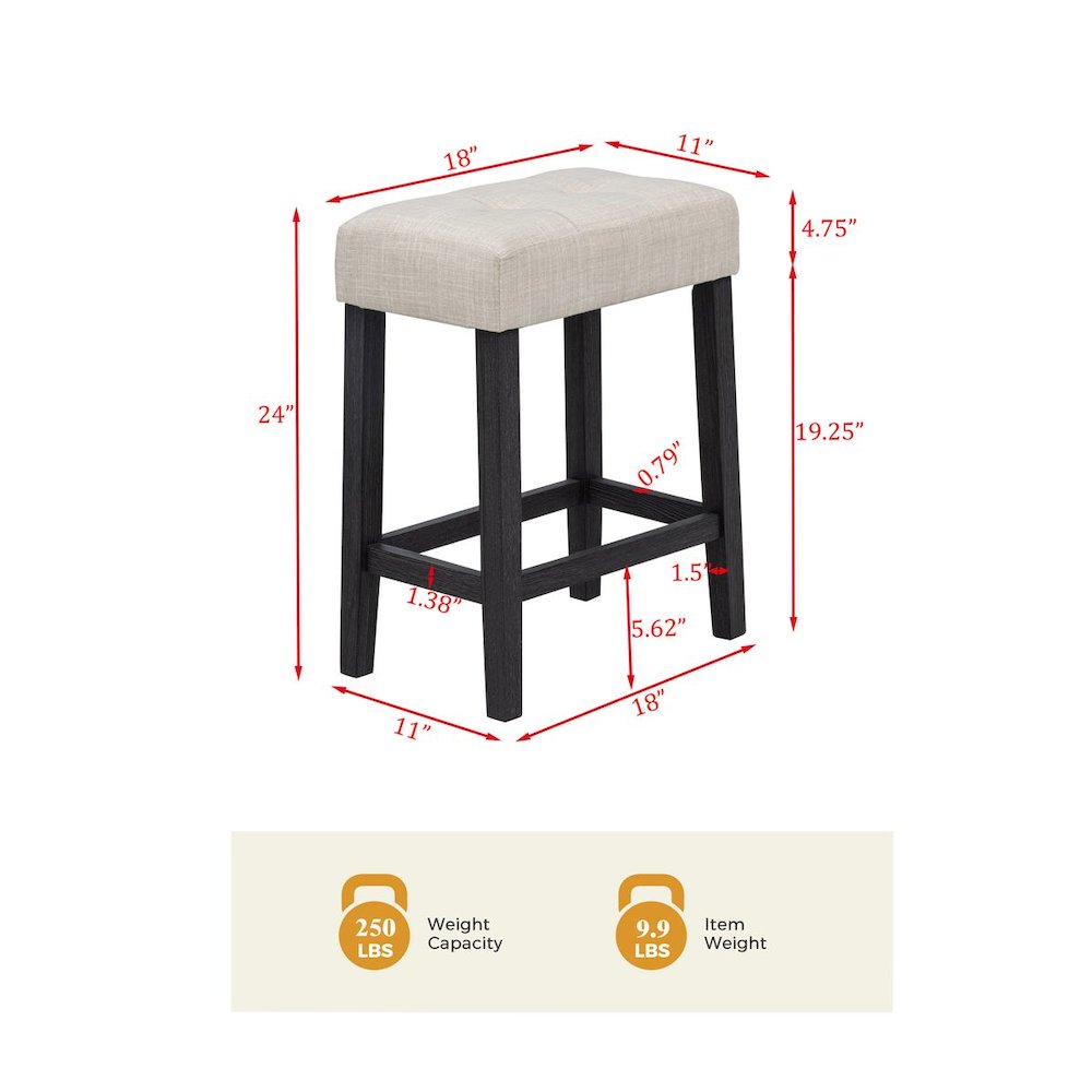 Caden 3-Piece Counter Height Bar Set