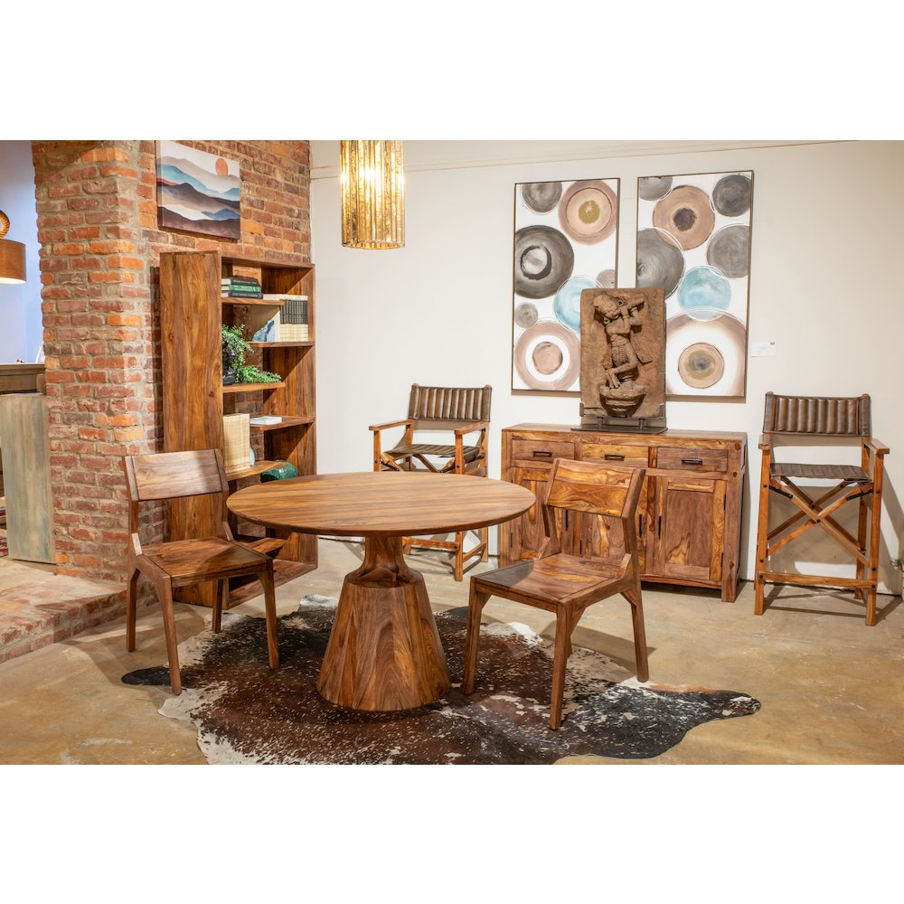 Acres 46" Sheesham Wood Round Dining in Brownstone