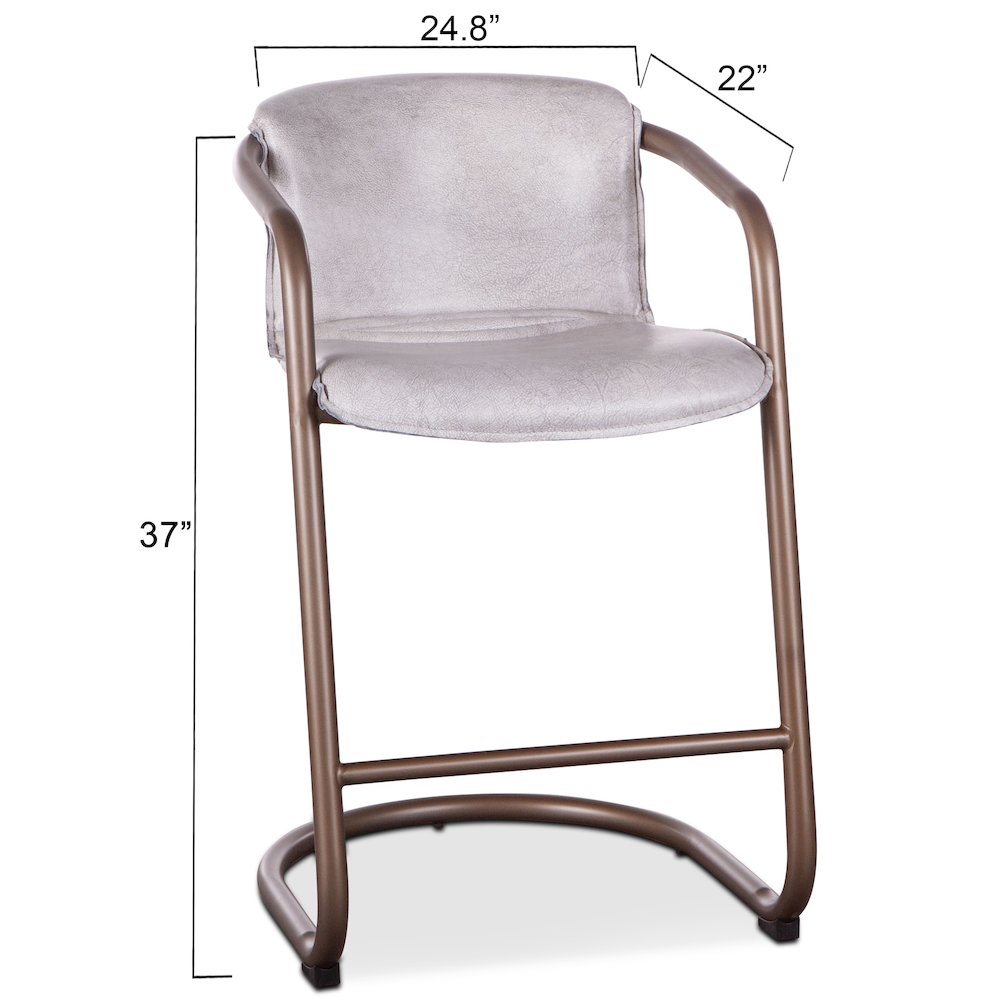 Chiavari Leather Counter Chair in Vintage White