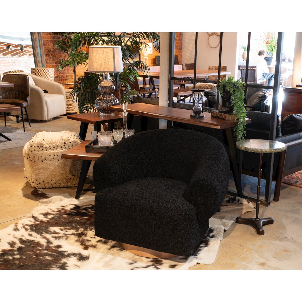 Florence Accent Chair in Black Boucle Fabric