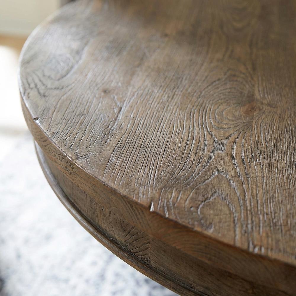 48 Inch Round Dining Table with Solid Wood Top, Dining Room Table,Weathered Teak
