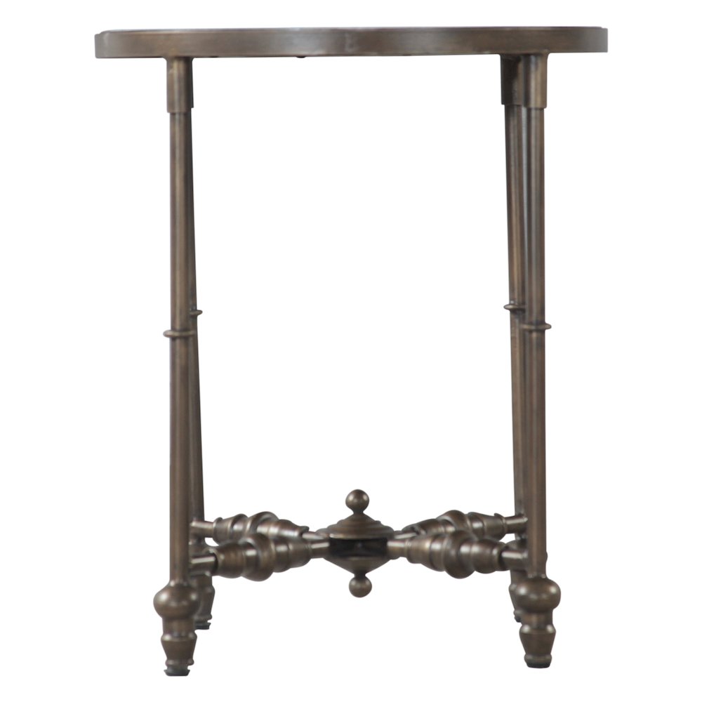 Ozark 20" Side Table with Floral Horn Inlay and Iron