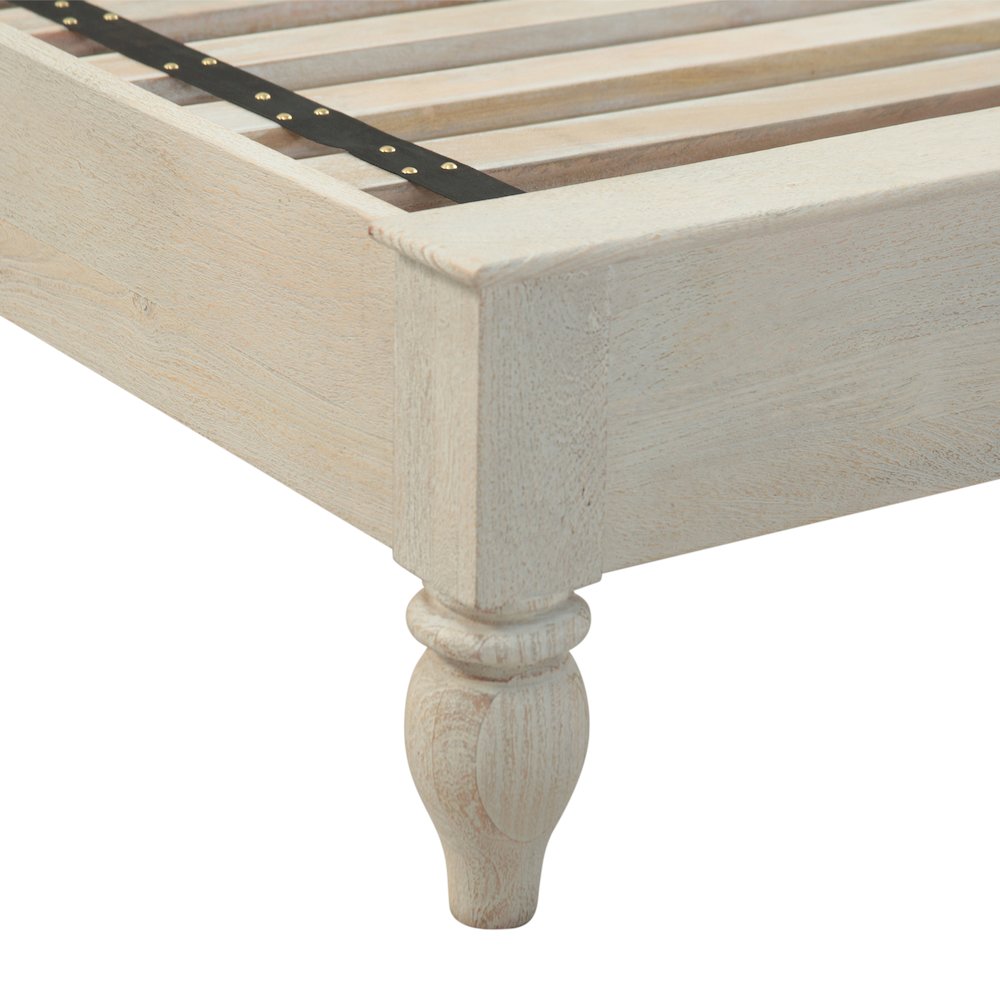 Haveli King Bed in Carved Heirloom White