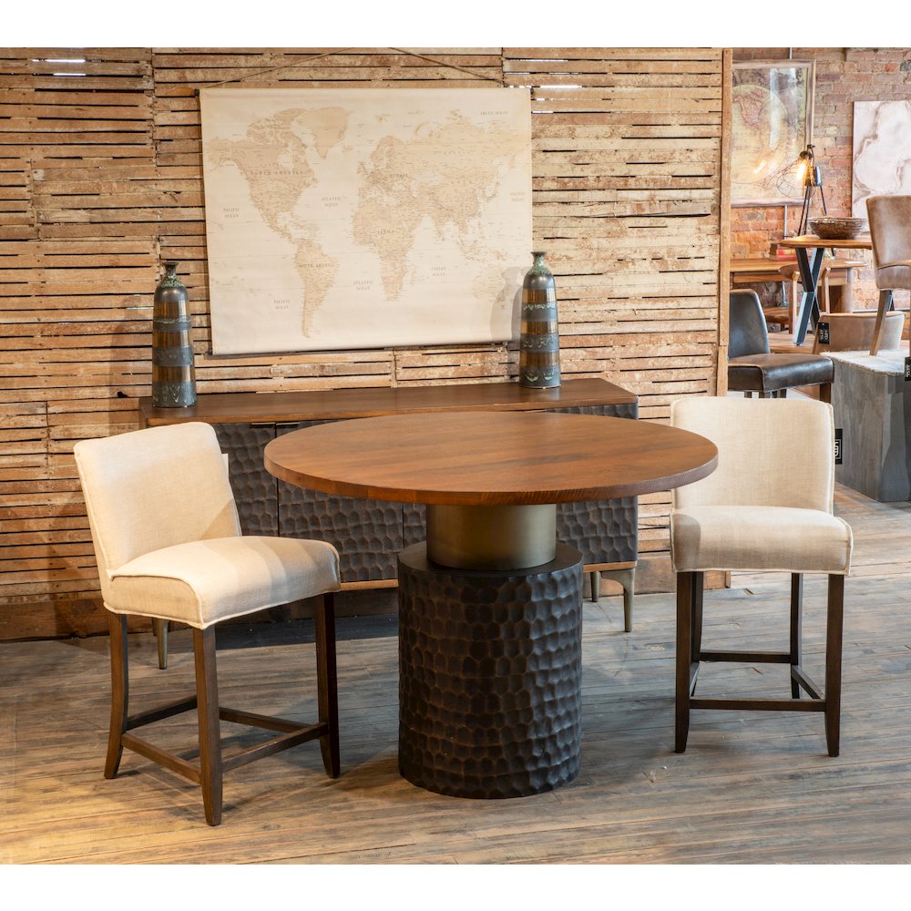 Vallarta 48" Carved Gathering Table in Mango Wood with Two Toned Finish