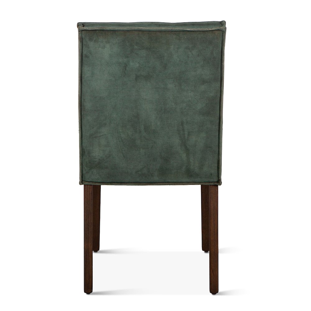 Aven Dining Chair in Green Velvet with Dark Legs